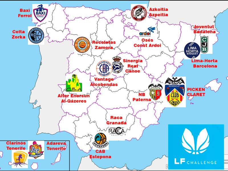 Mapa Liga Challenge 2022/23